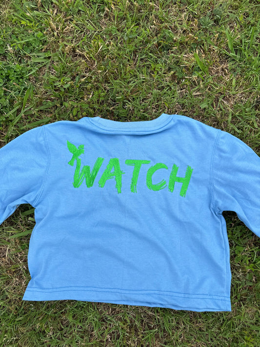 GOD. Crop and Flare Blue