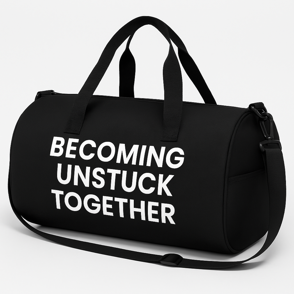 Becoming Unstuck Together Duffle Bag – Motivational Faith-Based Gym & Travel Bag