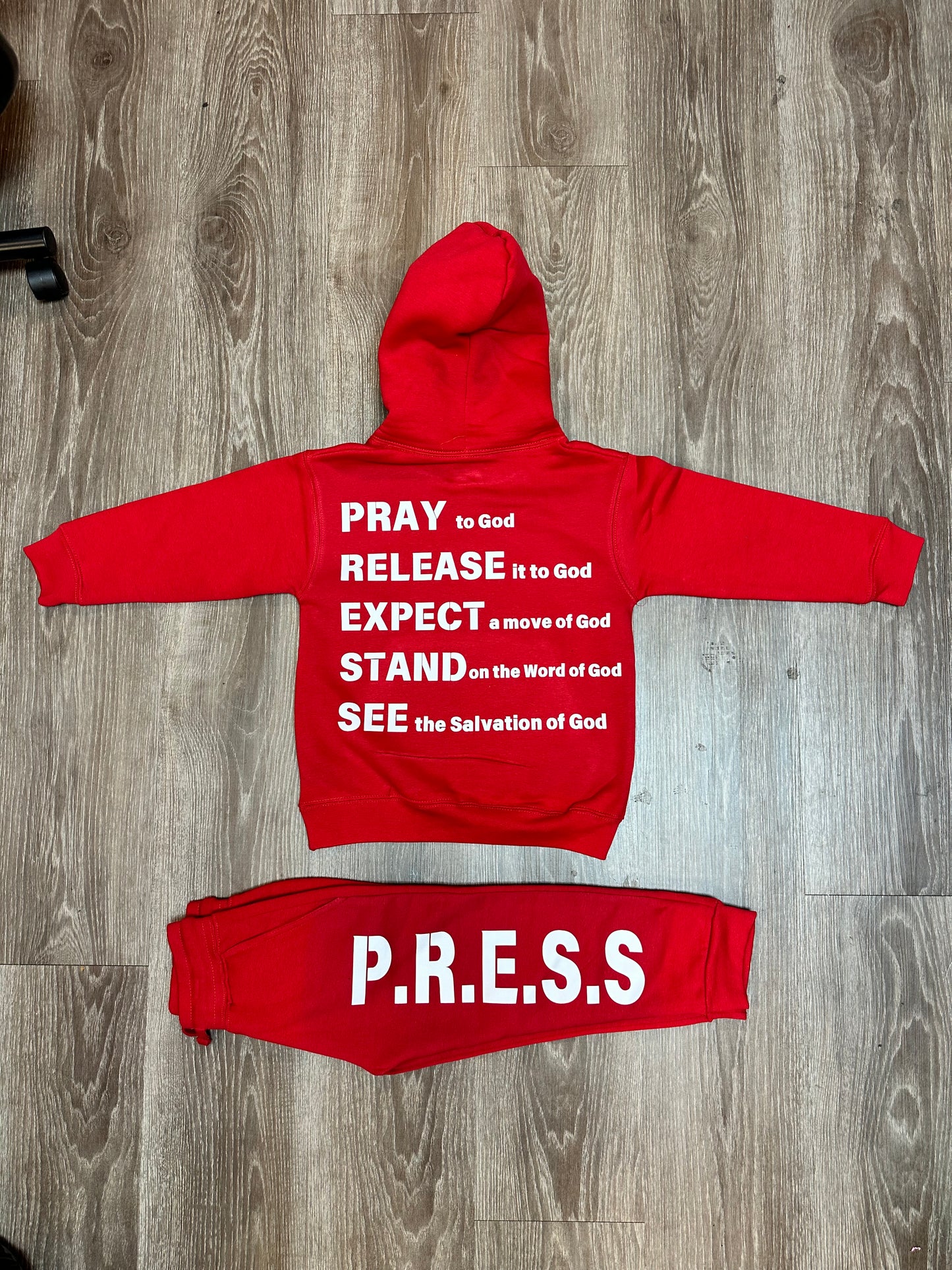 PRESS By Pastor Chris Massey Sweatsuit Unisex Kids and Adults